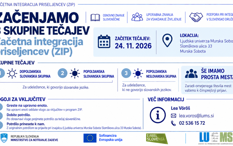 Začetek tečajev ZIP v Murski Soboti